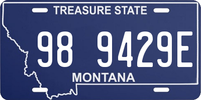 MT license plate 989429E