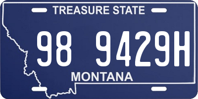 MT license plate 989429H