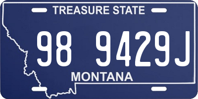 MT license plate 989429J