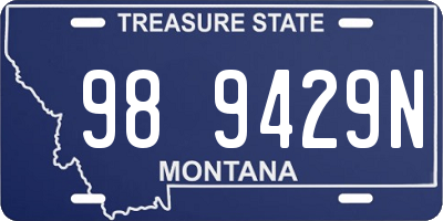 MT license plate 989429N