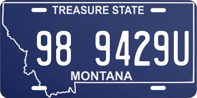 MT license plate 989429U