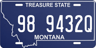 MT license plate 989432Q