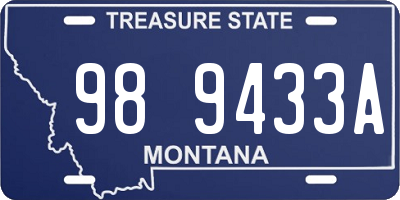 MT license plate 989433A