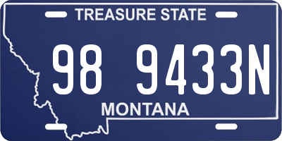 MT license plate 989433N