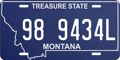 MT license plate 989434L