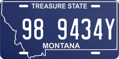 MT license plate 989434Y