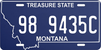 MT license plate 989435C