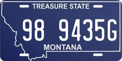 MT license plate 989435G