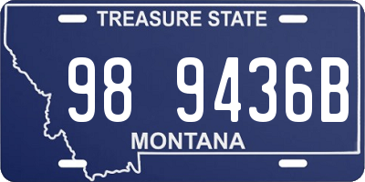 MT license plate 989436B