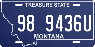 MT license plate 989436U