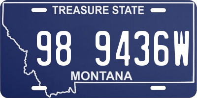 MT license plate 989436W