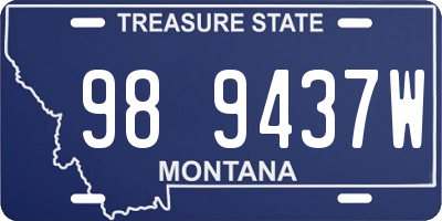 MT license plate 989437W