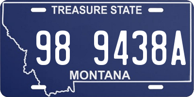 MT license plate 989438A