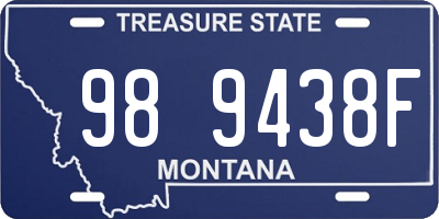 MT license plate 989438F
