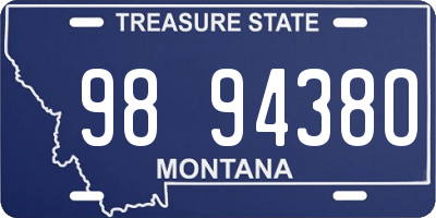 MT license plate 989438O