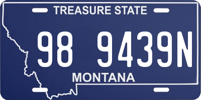 MT license plate 989439N