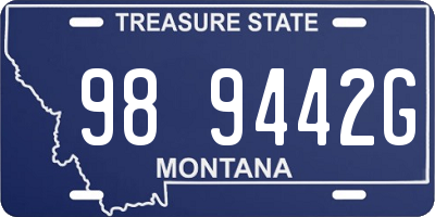 MT license plate 989442G