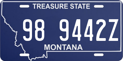 MT license plate 989442Z