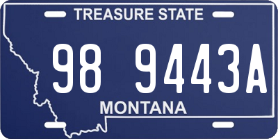 MT license plate 989443A