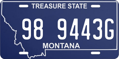 MT license plate 989443G