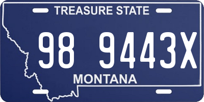 MT license plate 989443X