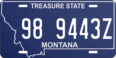 MT license plate 989443Z