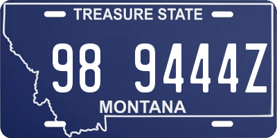 MT license plate 989444Z