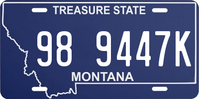 MT license plate 989447K