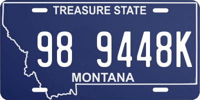 MT license plate 989448K
