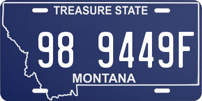MT license plate 989449F