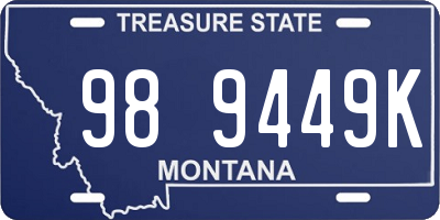 MT license plate 989449K