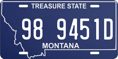 MT license plate 989451D