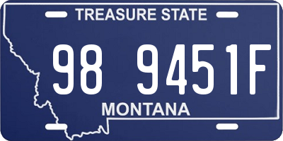 MT license plate 989451F