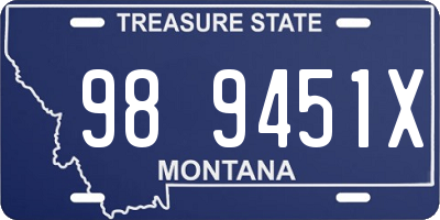 MT license plate 989451X