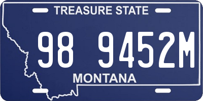 MT license plate 989452M