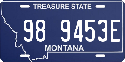 MT license plate 989453E