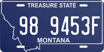 MT license plate 989453F