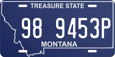 MT license plate 989453P