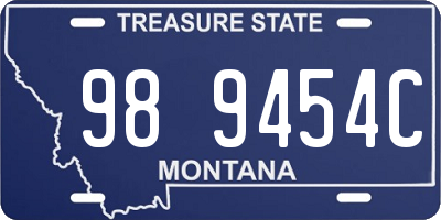 MT license plate 989454C