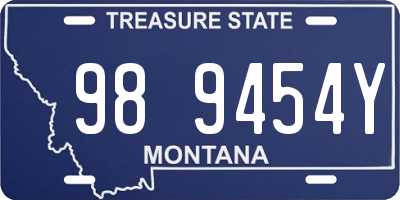 MT license plate 989454Y