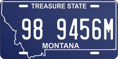 MT license plate 989456M