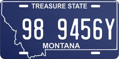 MT license plate 989456Y