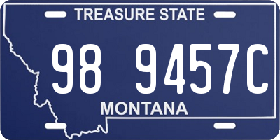 MT license plate 989457C