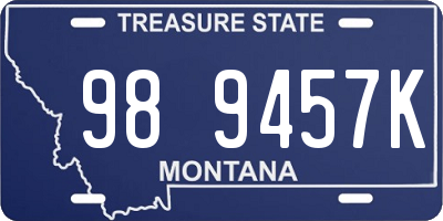 MT license plate 989457K