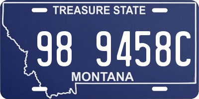 MT license plate 989458C