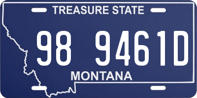 MT license plate 989461D