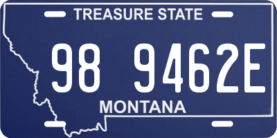MT license plate 989462E
