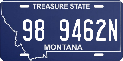 MT license plate 989462N
