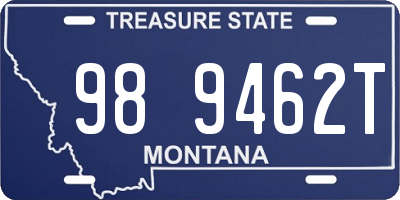 MT license plate 989462T