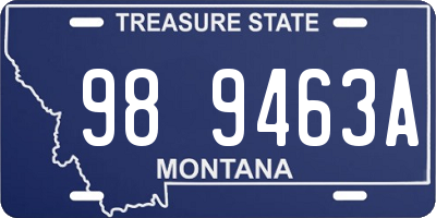 MT license plate 989463A